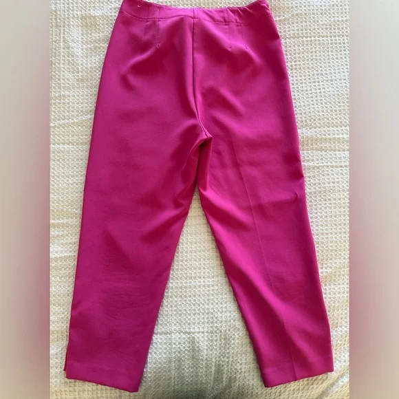 LOFT Hot Pink Straight Leg Trouser Pants Size 12 - Picture 2 of 5